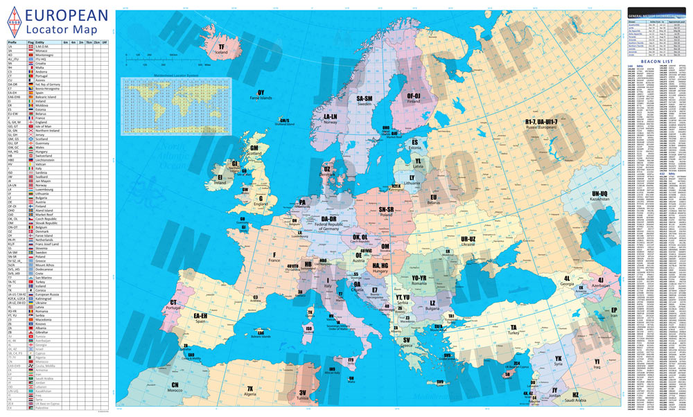 RSGB European Locator Map